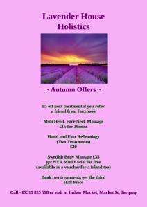 Autumn Offers. Ring or visit for more details and to book. You can also contact me through my Facebook page and Twitter