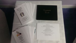 Collection of treatment leaflets and comment book.